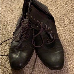 Leather combat style boots